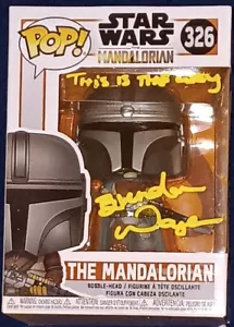 BRENDAN WAYNE SIGNIERT THE MANDALORIAN FUNKO POP #326 - J.S.A. Cert. - Star Wars - Bild 1 von 8