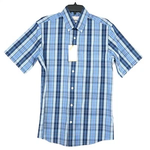 Roundtree & Yorke Gold Label Men's Shirt M SLIM FIT Blue White Pink Plaid NWT - Picture 1 of 10