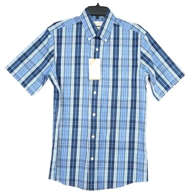 Roundtree & Yorke Gold Label Men's Shirt M SLIM FIT Blue White Pink Plaid NWT - Image 1 of 4