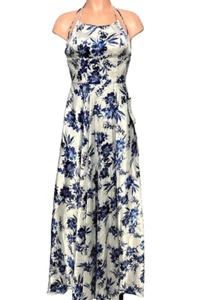 Betsy & Adam formelles Abendkleid Abschlussball Blumenmuster blau & weiß Kleid Größe 0 neu mit Etikett $ 289 - Bild 1 von 3