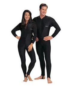 Womens Rash Guard SMALL Scuba Diving Surfing Suit Black/Black Dive Skin - Picture 1 of 1