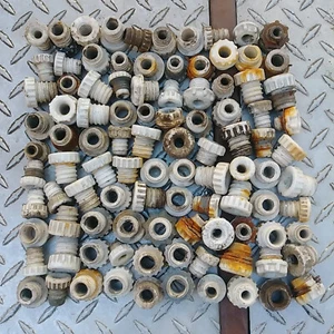 Lot of 100 Vintage Ceramic Panel Mount Wire Insulator Misc Electrical - Picture 1 of 5