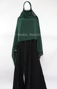 XL Premium Chiffon Hijab Wrap Shayla Scarf Shawl Muslim Headcover Emerald - Picture 1 of 4