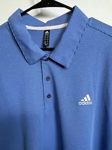 Camisa polo de golf Adidas extra grande precio de venta sugerido por el fabricante 65 USD azul a rayas elástica - Imagen 1 de 10