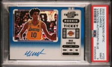2022-23 Contenders Optic MAX CHRISTIE RC Ticket Auto Variation Blue /49 PSA 9
