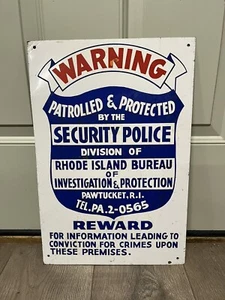 Vintage Rhode Island Bureau Of Investigation Schild - Bild 1 von 2