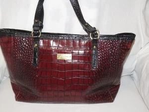 Brahmin Handtasche schwarz und braun Kroko-Muster - Bild 1 von 8