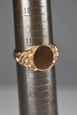 14KT YELLOW GOLD MENS BLANK INITIAL RING SIZE 11.5 TOTAL RING WEIGHT 7.70 grams - Image 1 of 4