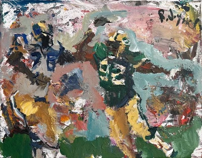 Reggie White Green Bay Packers - Acrílico original 14x11 sobre lienzo de R. Joyner Foto 1 de 2