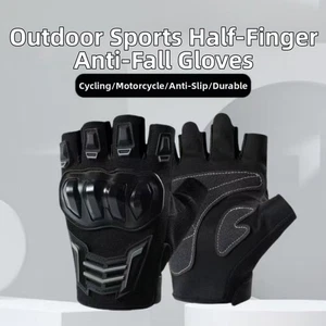 Anti-Slip Half Finger Gloves Breathable Bicycle Gloves  Motorcycle Riding - Picture 1 of 14