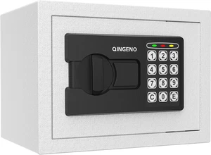 Caja fuerte mini blanca avec teclado digital seguridad para casa oficina viajes - Photo 1/12