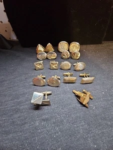 Vintage Gold-Tone Cufflinks, Unbranded, Assorted Designs - Picture 1 of 13