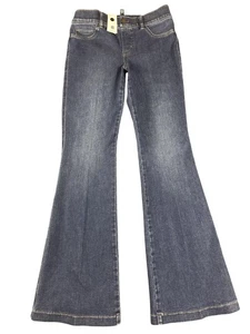 Spanx Jeans donna blu medio petite svasato denim elasticizzato modellante vita alta - Foto 1 di 10