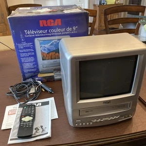 RCA 9" Color Gaming TV/VCR Combo VHS Retro AC\DC Portable T09085 WORKS! Read! - Picture 1 of 20