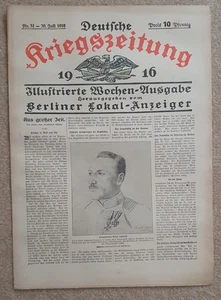 1 Ausgabe "Deutsche Kriegszeitung"  Jahrgang 1916 - Bild 1 von 2