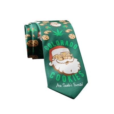 Corbata divertida para hombre Colorado Cookies Are Santa's Favorite para hombre Navidad Foto 1 de 4