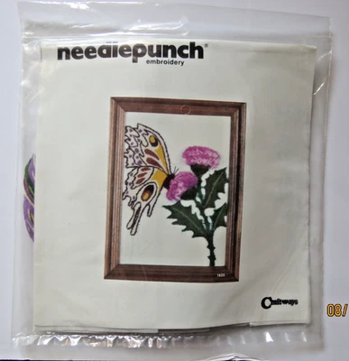 Kit de bordado punzón de aguja vintage artesanal cardo y mariposa #1825 Foto 1 de 3