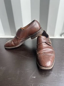 Church's Piccadilly Leather Monk Strap Semi Brogue Shoe Custom Grade Size 9.5F - Picture 1 of 13
