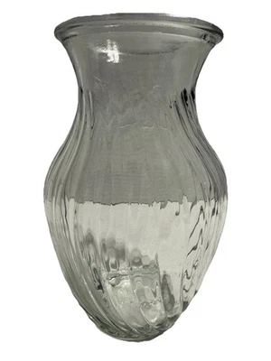 Glass Vase 8” Tall 16” Wide. Swirl Pattern  Home Decor Flowers - Image 1 of 2
