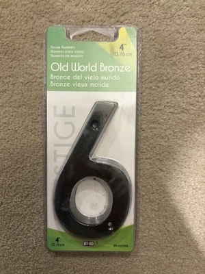 Old World Bronze House Number 6 - Image 1 of 2