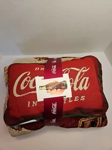 Coca-Cola Pillow And Afghan Set - Christmas Theme - Picture 1 of 12