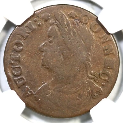 1787 20-a.2 R-5 NGC VF 20 Connecticut Colonial Copper Coin - Image 1 of 3