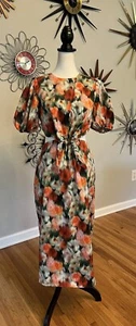 J Crew Sz 4 Liberty Fabric Cut Out Dress WomensWatercolor Floral Lined - Picture 1 of 13