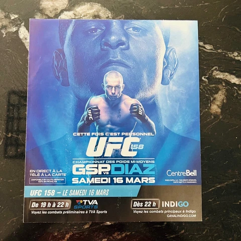 UFC 158 EVENT MINI PROMO POSTER GSP VS DIAZ MINT 8.75 X 10.25 EXPAND 17.5 X 20.5 Cover