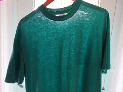 XL/2XL Vtg Mid 90s BVD Faded Green Blank Single Stitch Distressed Men's T-Shirt - Image 1 of 4
