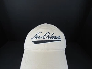 New Orleans Embroidered Logo Men's Beige Adjustable Strap Back Cap Hat NWOT - Picture 1 of 8