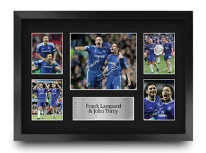 Lampard & Terry Chelsea FC Regalos A3 Impresión Enmarcada Autógrafo Foto para Aficionados al Fútbol - Imagen 1 de 7