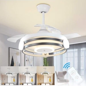 30W Modern Ceiling Fan with Light Remote Control LED Timing 3 Speed for Kitchen - Picture 1 of 12
