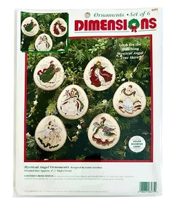 NEW Dimensions Mystical  Angel Ornaments Kit Set of 6 Counted Cross Stitch 1995 - Picture 1 of 5
