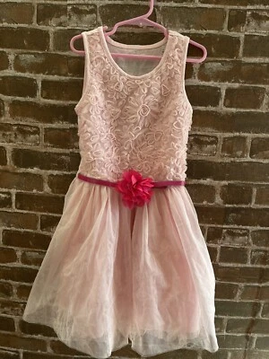 NUEVO CON ETIQUETAS VESTIDO ROSA SIN MANGAS THE CHILDRENS PLACE NIÑAS M 7/8 7 8 7-8 FLORES DE TUL  Foto 1 de 3