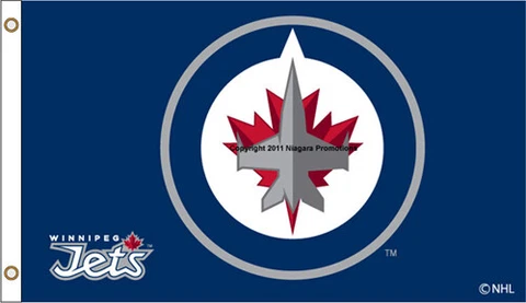 3' x 5' Winnipeg Jets Licensed NHL Flag - Free Shipping Cover