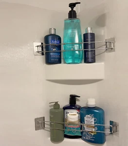 RV Shower Corner Storage Bar- Adjustable Stainless Steel Rod for Corner Shelves - Picture 1 of 12