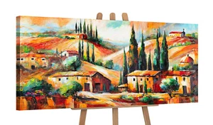 Gemälde auf Leinwand 'Garmer Abend' Acrylbilder Kunst Wohnzimmer 115x50cm - Bild 1 von 10