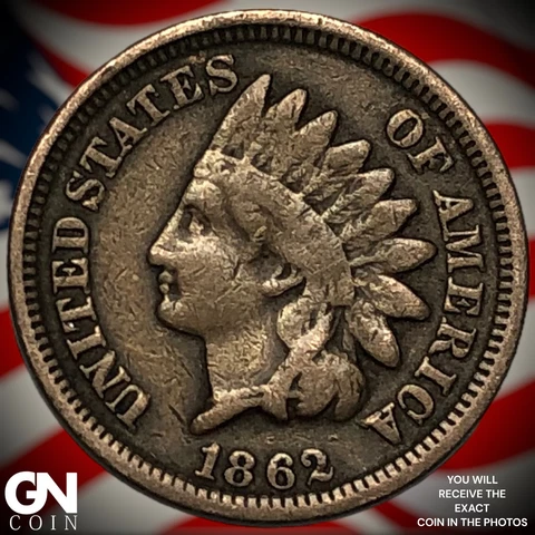 1862 Indian Head Cent Penny  Q8217 Cover