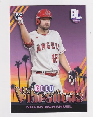 2024 Topps Big League GOOD VIBRATIONS #GV-21 NOLAN SCHANUEL RC Rookie Angels - Image 1 of 2