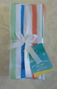 Sam Hedaya Homewear Napkins Linens Indoor Outdoor Set of 4 NEW Faiza Stripe 18" - Picture 1 of 12