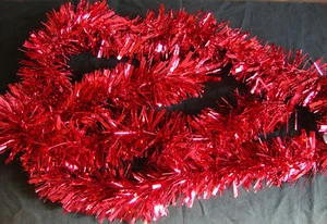 Red Christmas Tree Tinsel Red Garland Traditional Christmas Decoration - Picture 1 of 2
