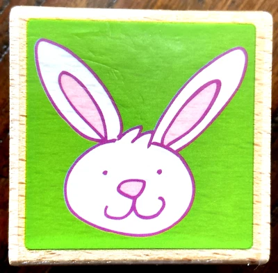 NEW STUDIO G BUNNY RABBIT CARTOON WOOD MOUNTED RUBBER STAMP Foto 1 de 4