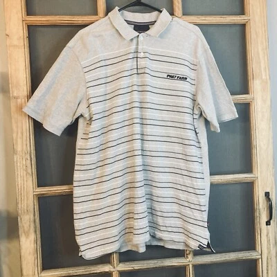 Phat Farm Men's Gray Striped SS Polo Shirt Size XL 100% Cotton - Image 1 of 4