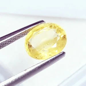 Gema de forma ovalada de piedras preciosas sueltas sin calentar certificadas de zafiro amarillo natural de 2,55 quilates - Imagen 1 de 8
