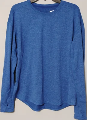 Avia Active Athletic Shirt Womens L 12-14 Blue Long Sleeves Thumbhole Stretch - Image 1 of 4