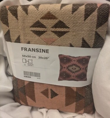 Ikea FRANSINE Pillow Cover Wool Blend 20"x20" Southwest Brown/Pink/Beige A1 - Image 1 of 4