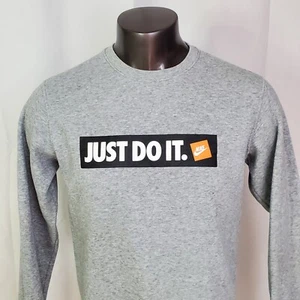 Nike Sudadera Cuello Redondo Para Hombres Mediana M Gris Just Do It Spellout Pullover Informal - Imagen 1 de 6