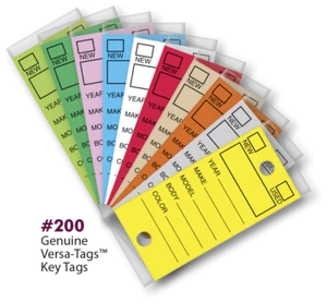 Versa -Tags Dealer Key Tags (Box of 250 Includes Rings) - Picture 1 of 22