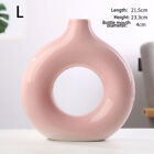 Nordic Round Hollow Ceramic Vase Donut Vase Desktop Decoration Home Decorat-va