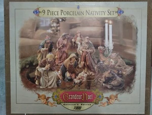 Grandeur Noel Collectors Edition 9 Piece Porcelain Nativity Large 1999 N0128 - Picture 1 of 7